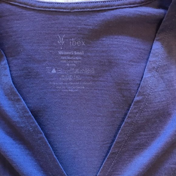 Ibex 100% Merino Wool Purple Wrap Dress with Pockets Size Small - Picture 2 of 8